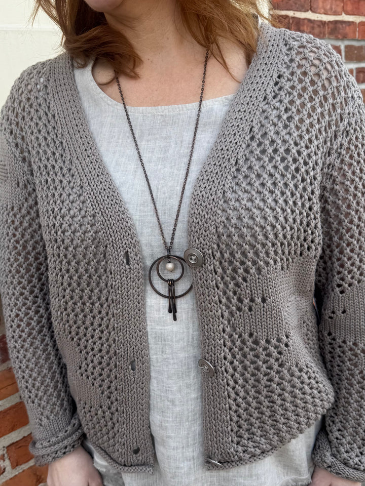 Long Sleeve Floral Crochet Cardigan