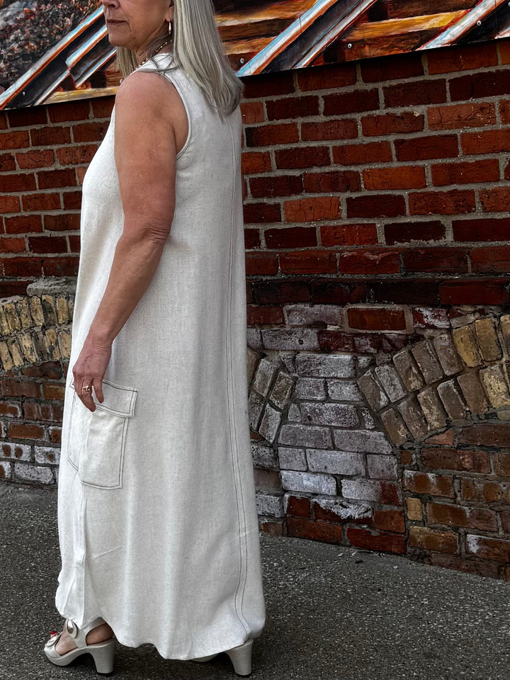 Sleeveless Maxi Cargo Dress