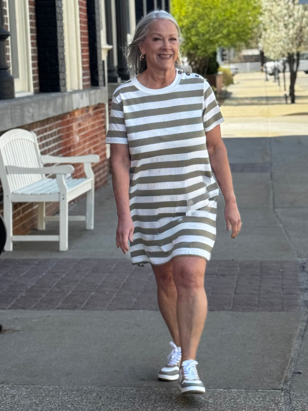 Button Detailed T-shirt Dress