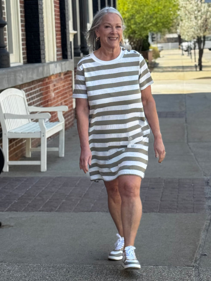 Button Detailed T-shirt Dress