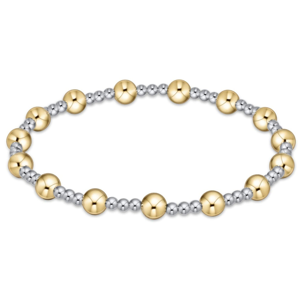 Classic Beaded Sincerity Pattern Bracelet - Mixed Metal - 5 mm / Mixed Metal