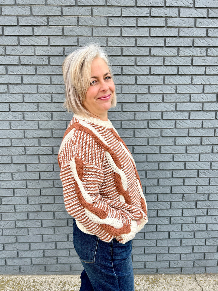 Mixed Round Neck LS Sweater