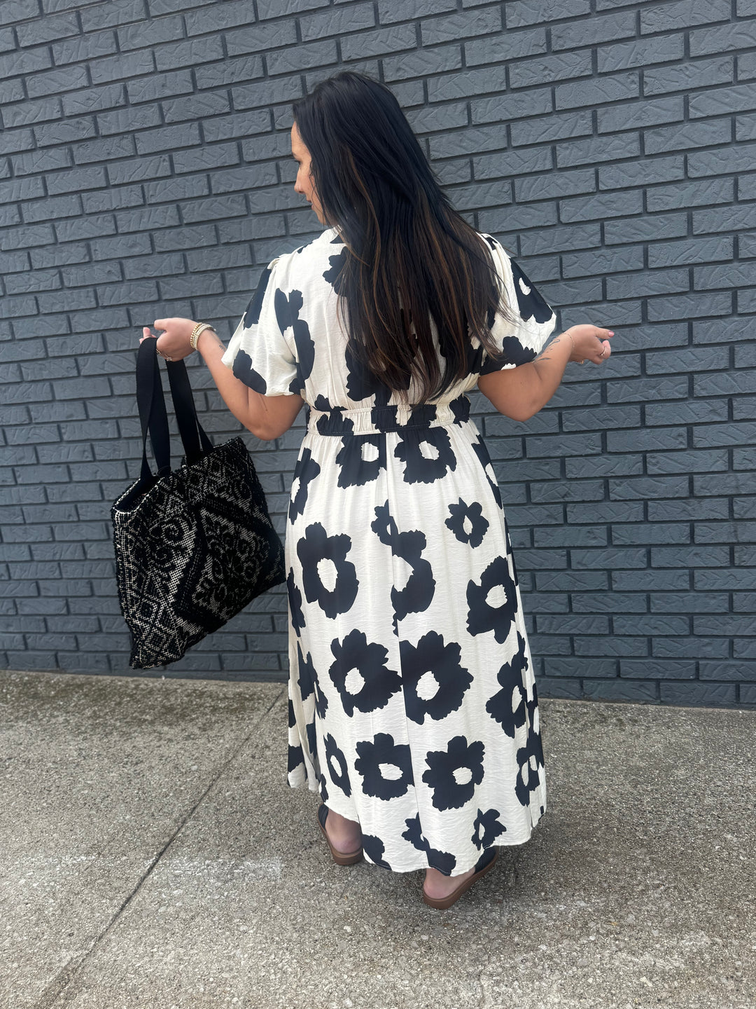 Floral V-neck Midi Dress