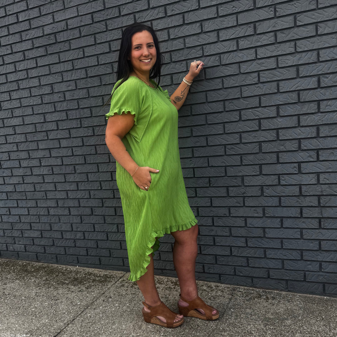 Textured Hi-Lo Dress