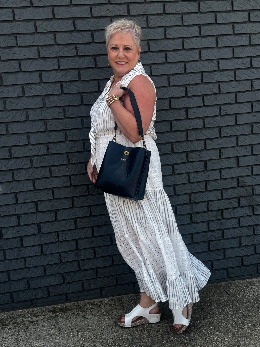 Tie Front Sleeveless Long Dress