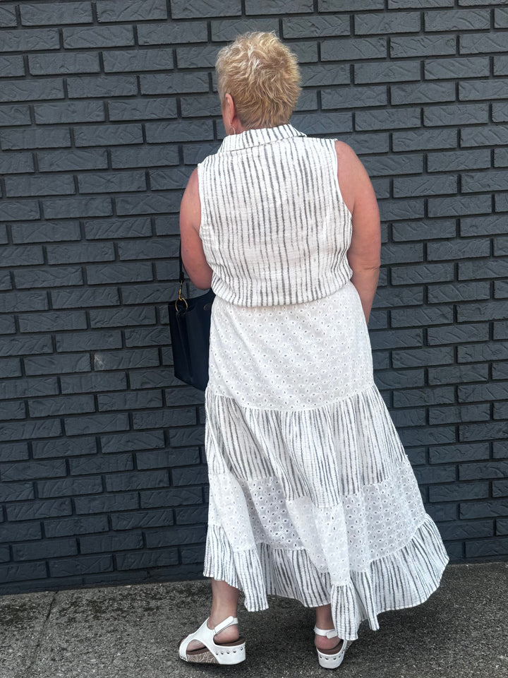 Tie Front Sleeveless Long Dress