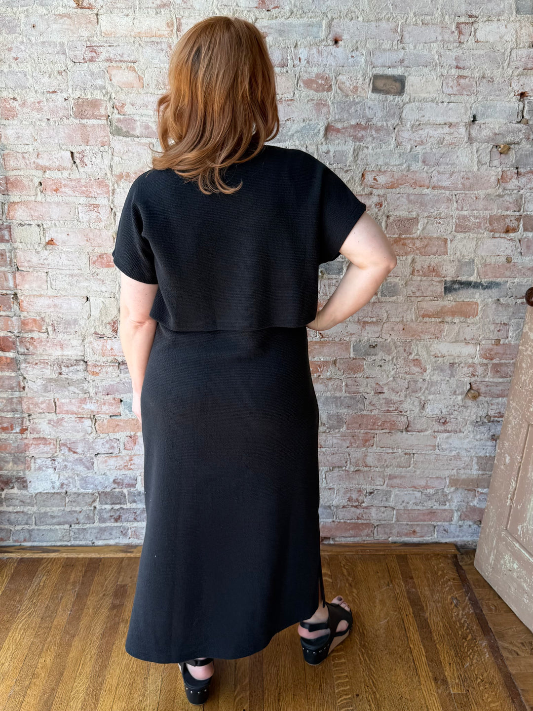 Round Neck Cloudy Knit Dress