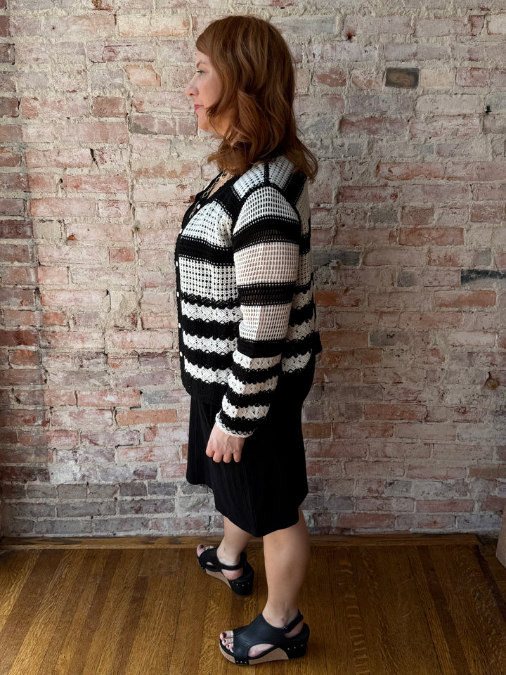 Round Neck Crochet Cardi