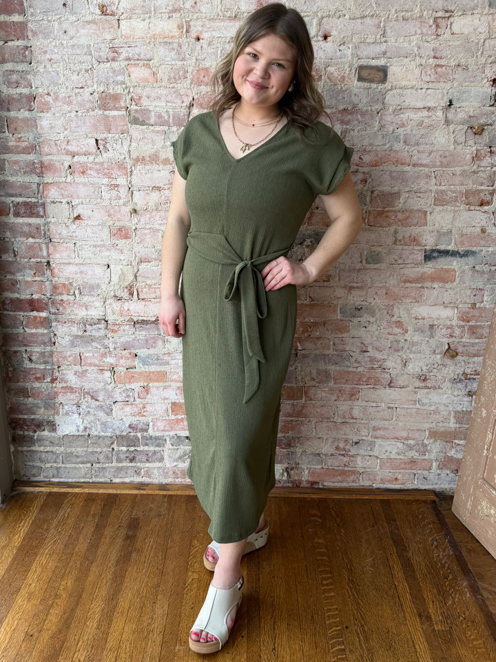 Tie Front Short Sleeve Dress
