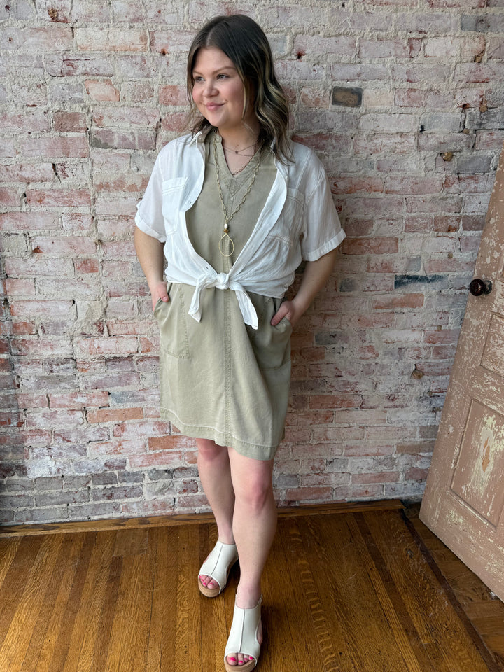 Tie Front Button Down Shirt