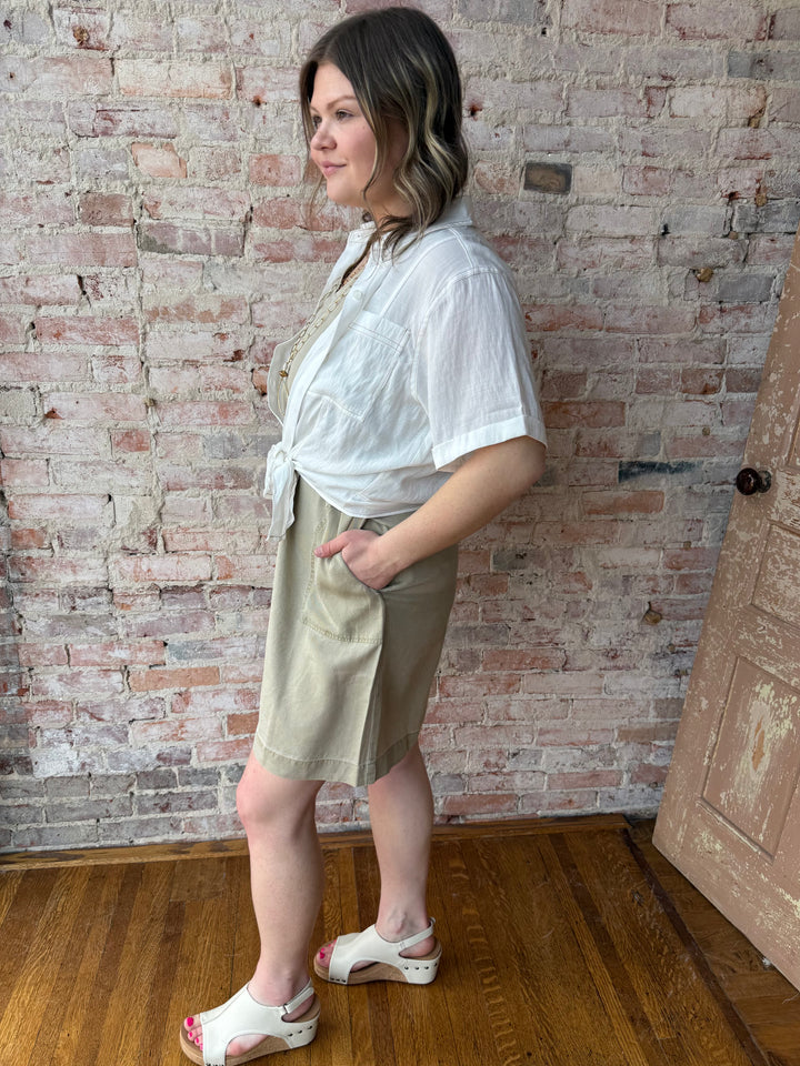 Tie Front Button Down Shirt