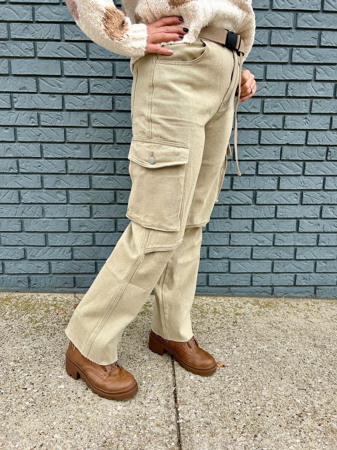 Straight Fit Cargo Pocket Pants