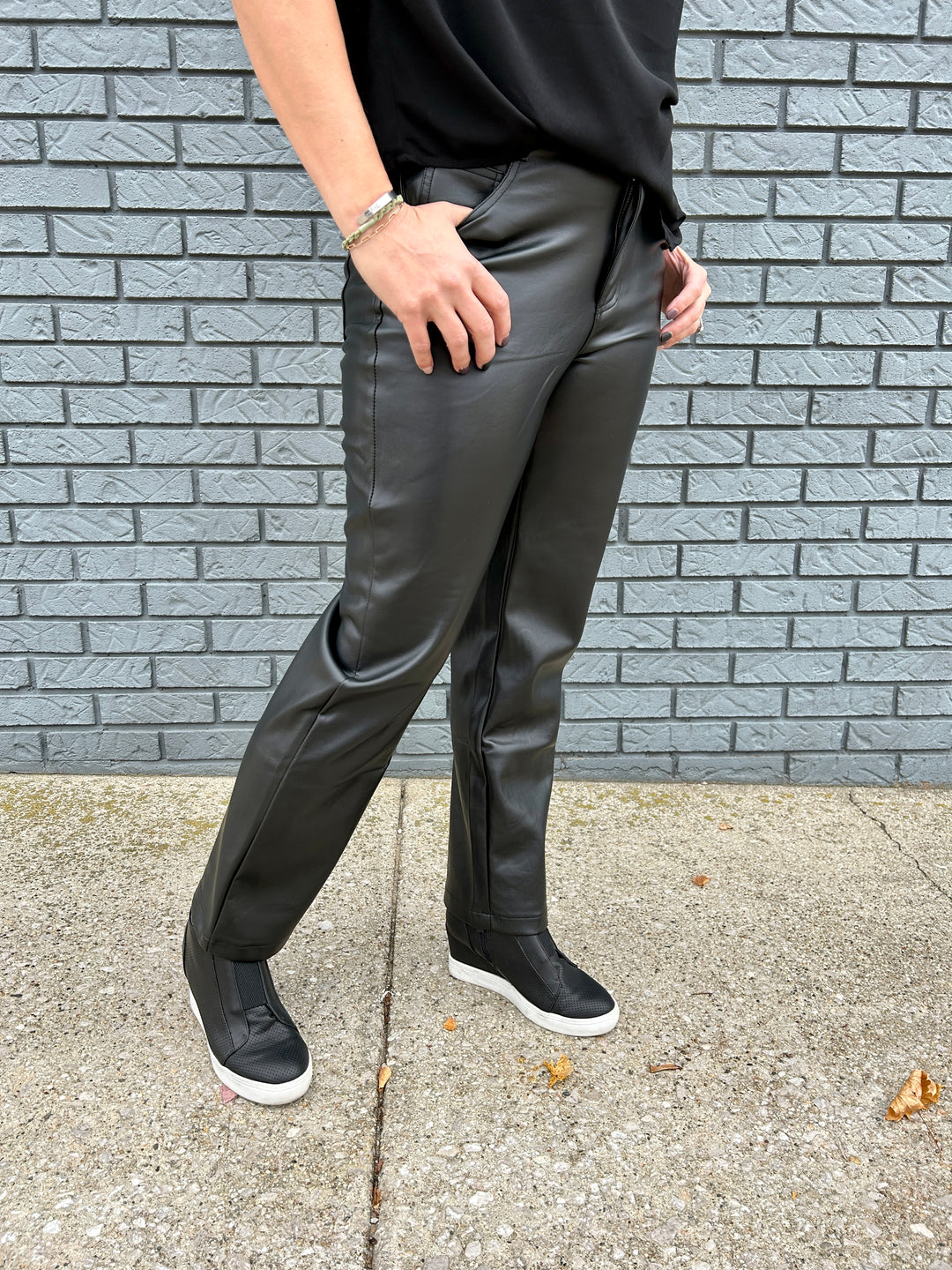 Faux Leather Straight Pant