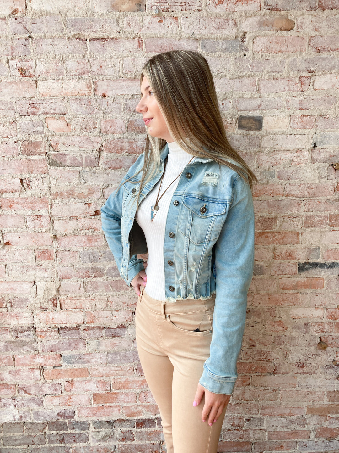Button Up Distressed Jacket