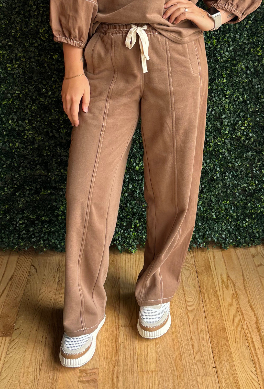 Drawstring Elastic Waist Pants