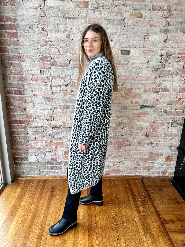 Eyelash Cheetah Print LS Cardi