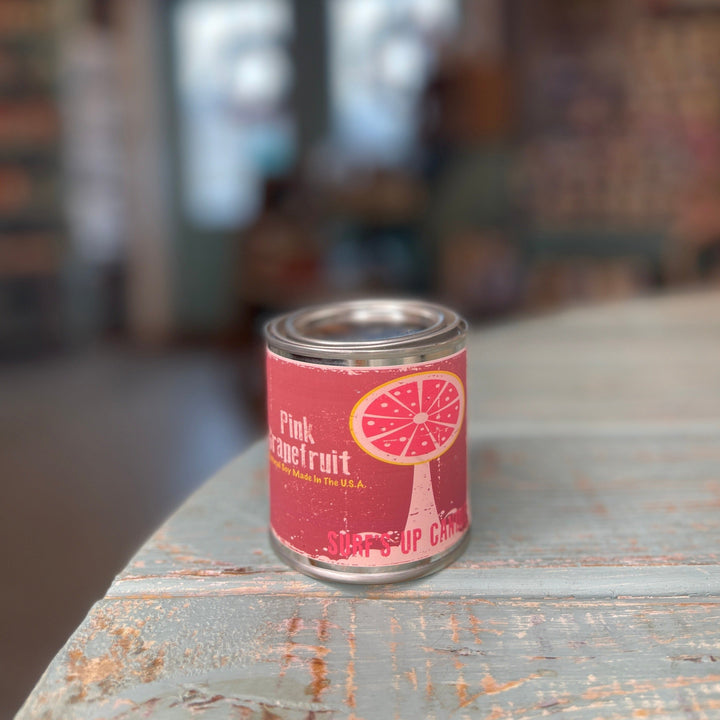 Surfs Up Candle Pink Grapefruit scented paint can candle pint in metal tin