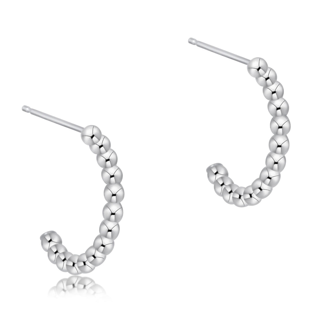 Beaded Classic 1" Post Hoop - 2mm Sterling — enewton beaded post hoop earrings, sterling, 2mm beads, 1" post