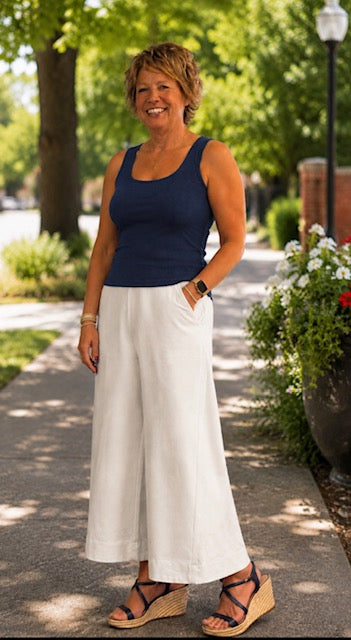 Bella Square Neck Rib Knit Tank Top