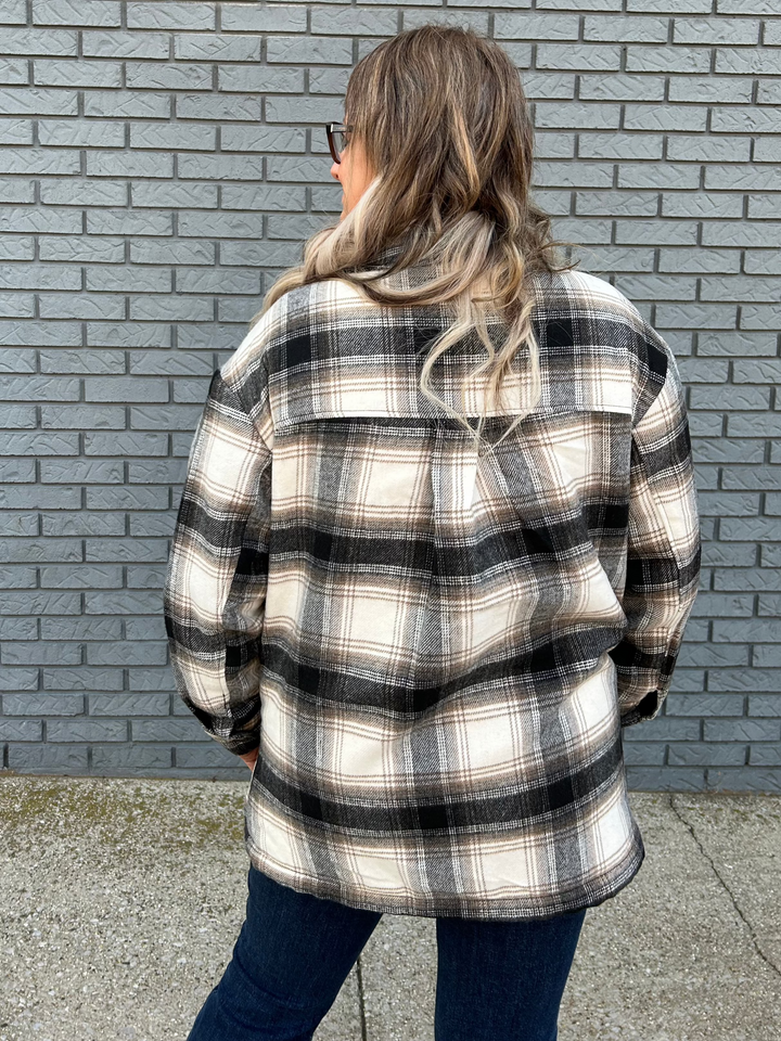 Checkered Oversized Button Jacket