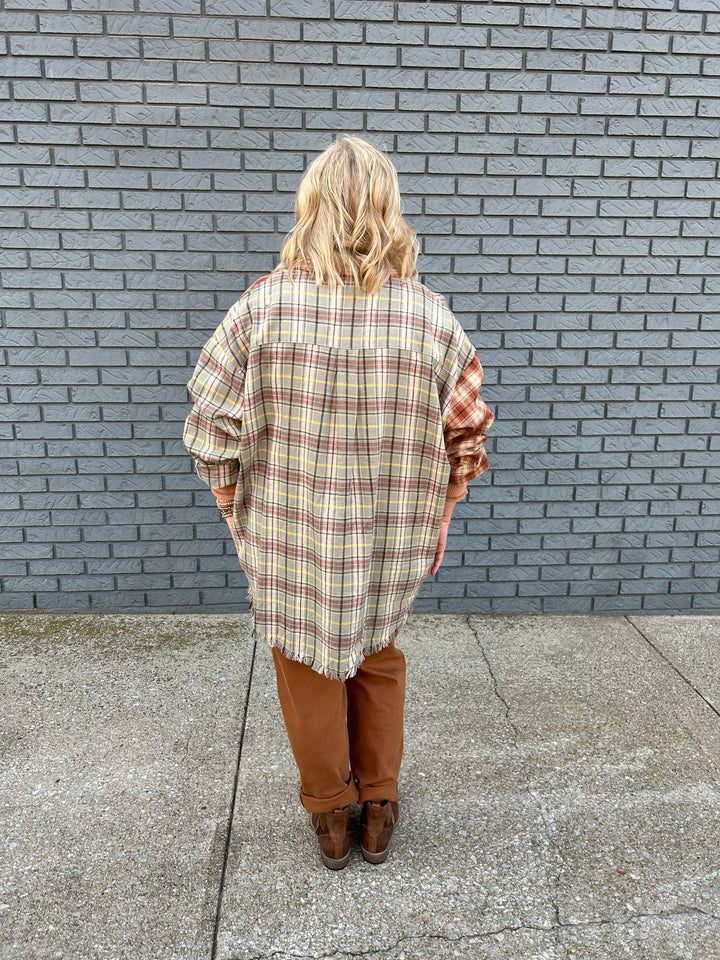 Frayed Edge Bohemian Plaid Shirt