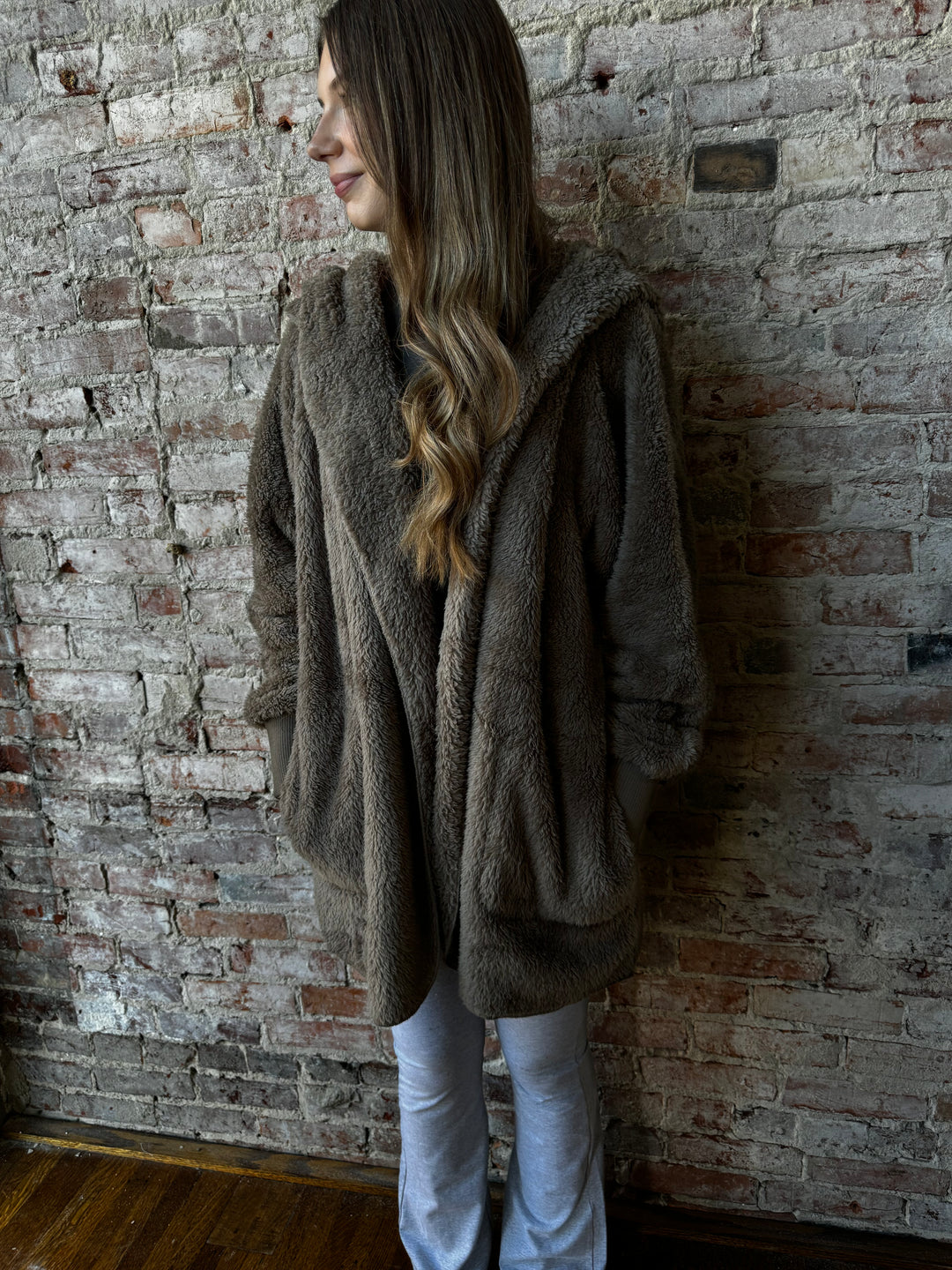 Fur Trimmed Open Jacket