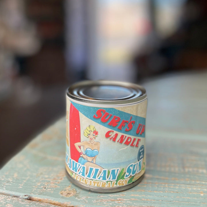 Surf's Up Candle Hawaiian Sun all-natural soy paint can candle pint sized tin