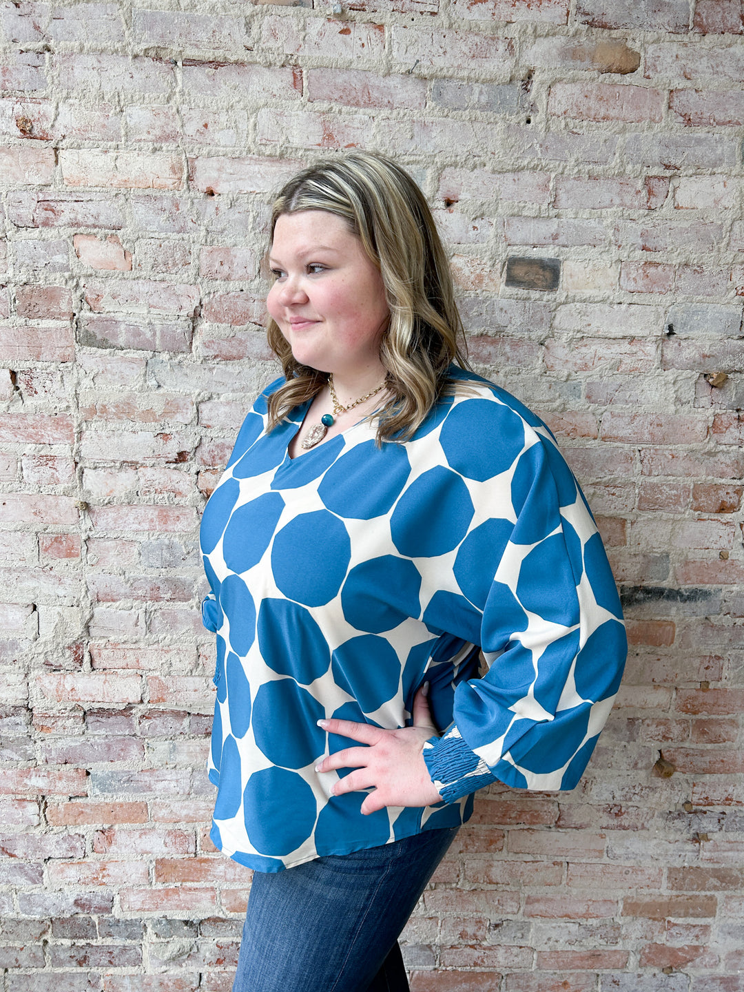 polka dot blouse