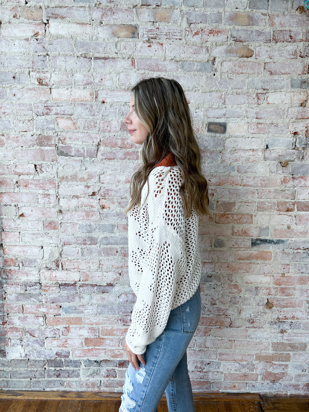 Floral Crochet Sweater