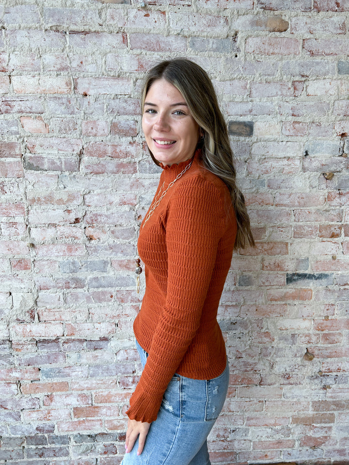 texture weave turtleneck