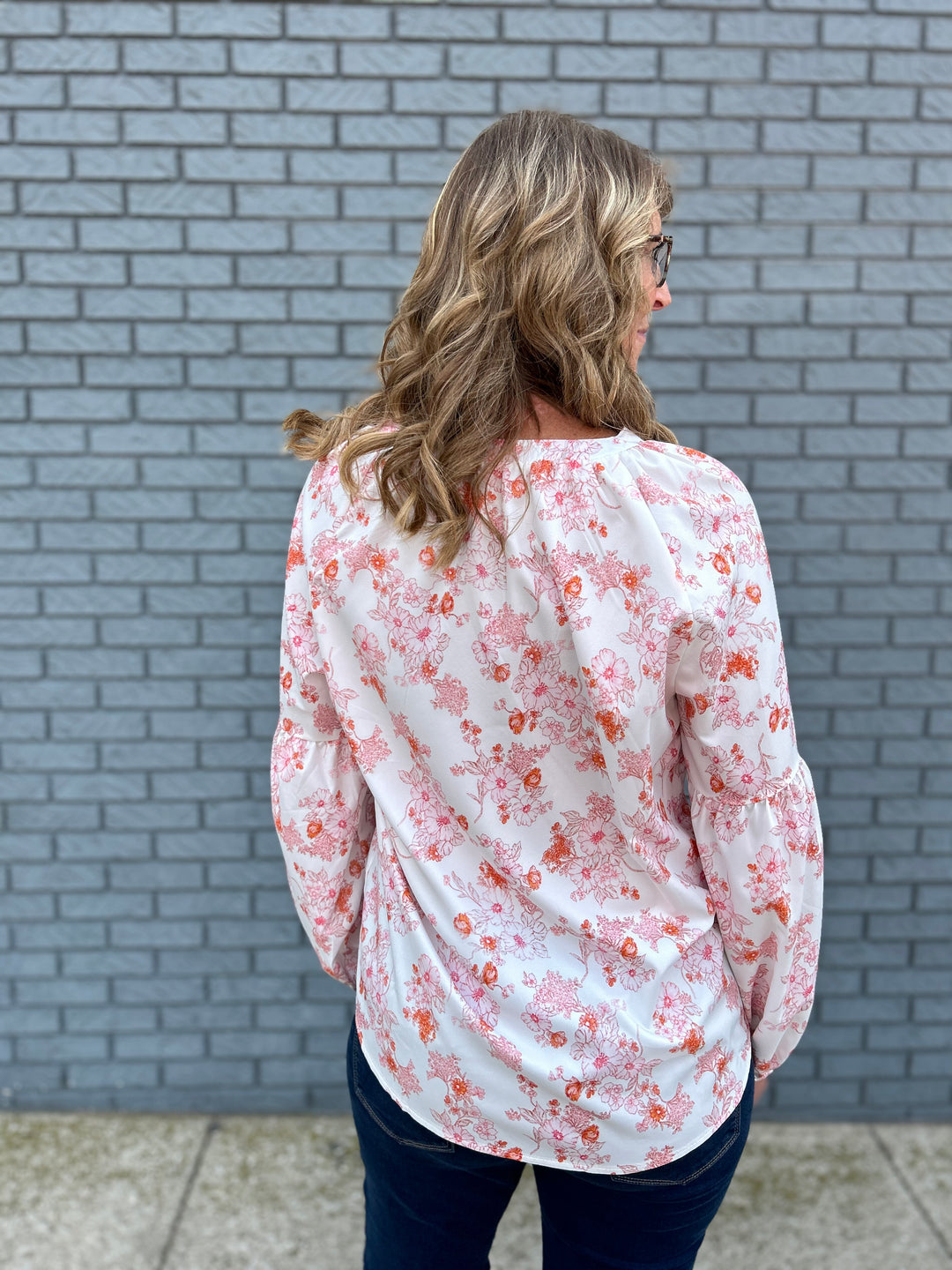 Floral Print Chiffon Top