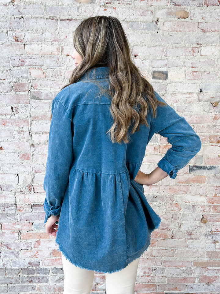 mineral wash tiered collar dress