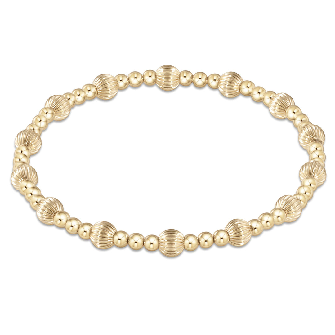 Dignity Sincerity Pattern Bead Bracelet - 5 mm / Gold / Sincerity