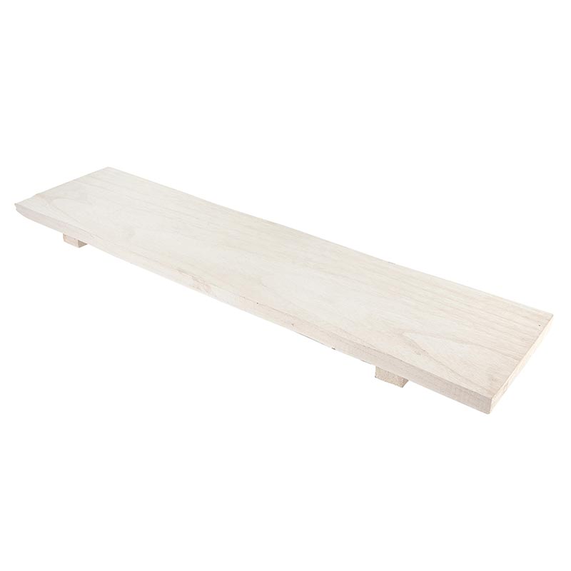 Natural wood paulownia bath board with clean finish on white background