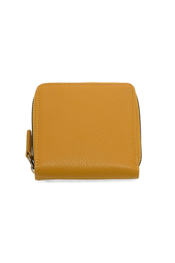Joy Accessories Palmer Square zip around wallet in saddle yellow leather