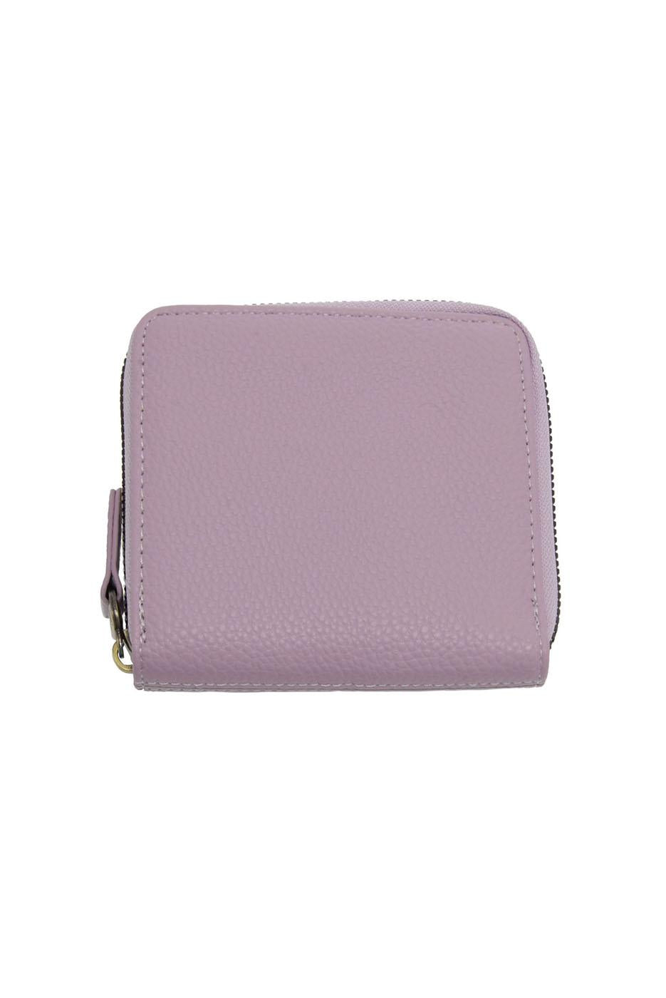 Light purple zip around wallet with clean studio background and professional lighting