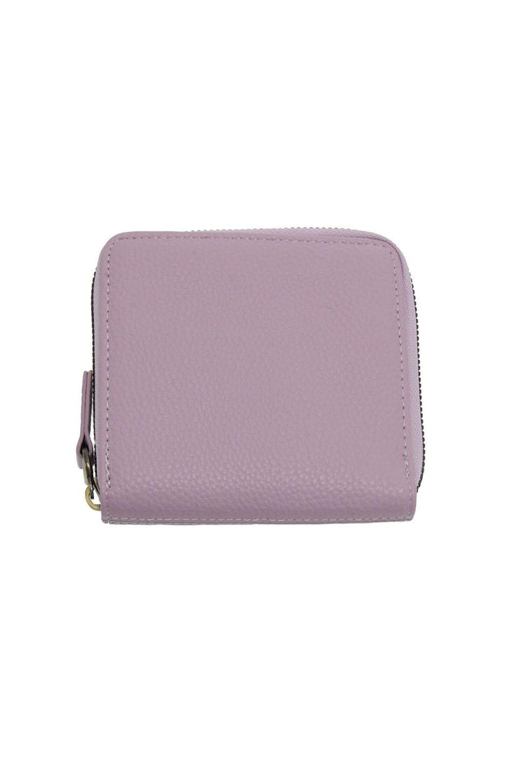 Light purple zip around wallet with clean studio background and professional lighting