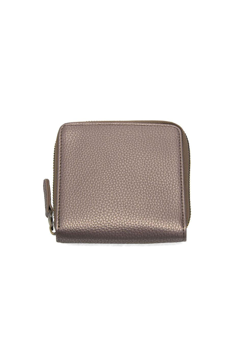 Palmer Square zip around wallet in saddle brown pebbled leather with zipper closure