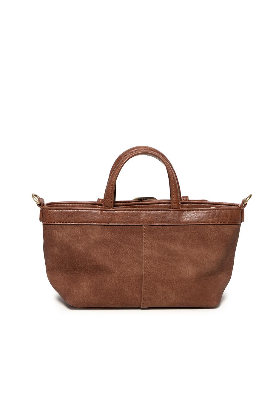 Aspyn Small Belted Sueded Tote Crossbody - Toffee
