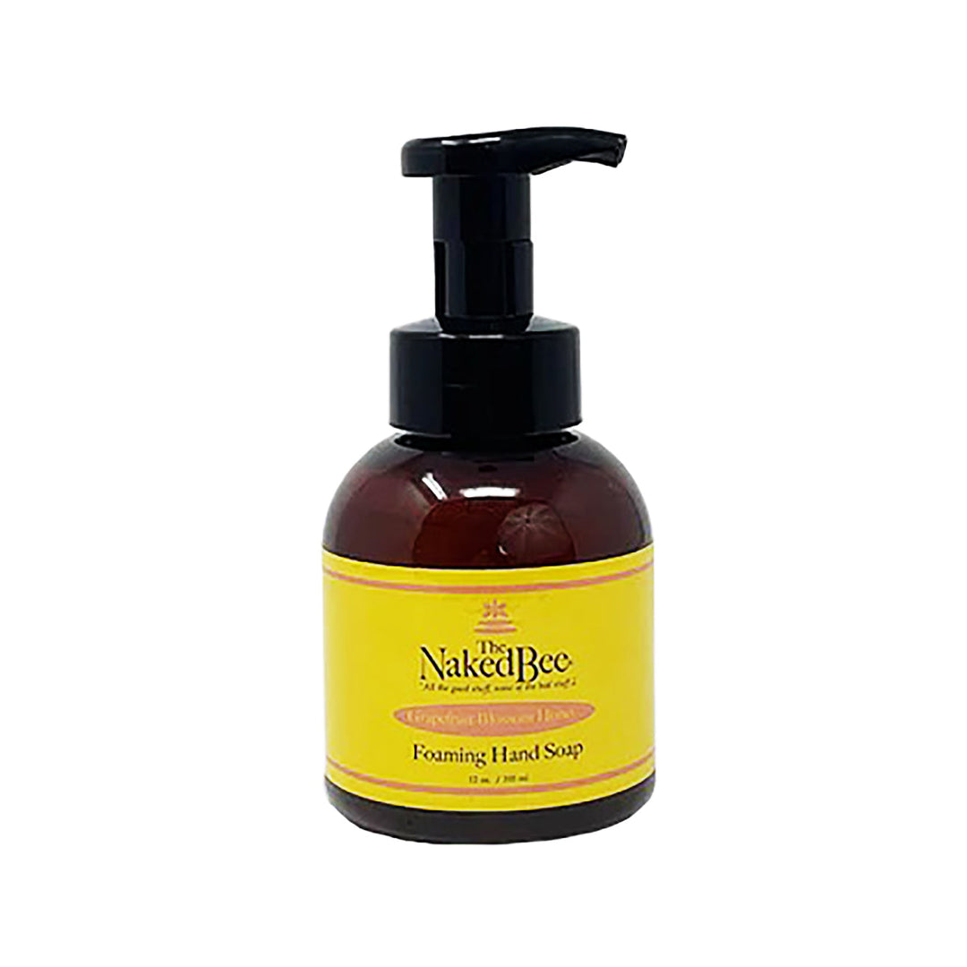 The Naked Bee Grapefruit Blossom Honey Foaming Hand Soap with yellow label and pump dispenser