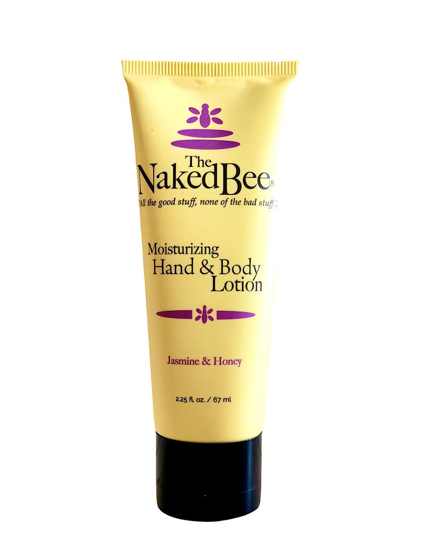 The Naked Bee Moisturizing Hand & Body Lotion in Jasmine & Honey, 2.25 fl oz yellow tube