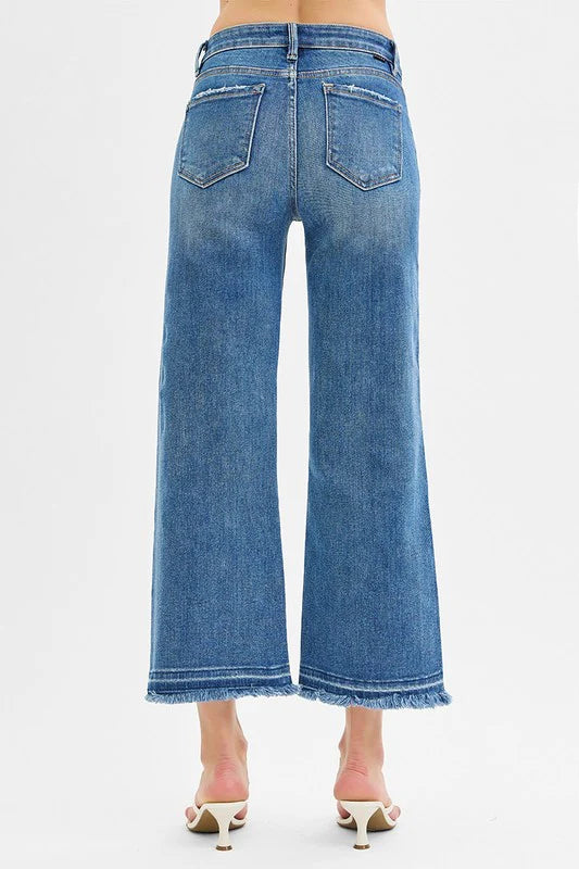 Mid Rise Crop Wide Jean