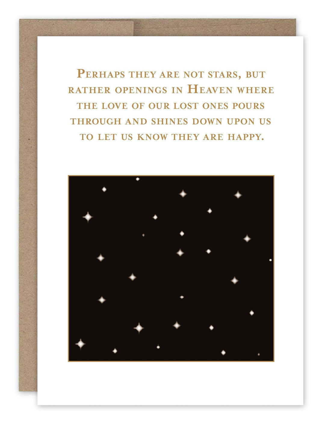 Sympathy greeting card with star quote and night sky illustration by Shannon Martin Design