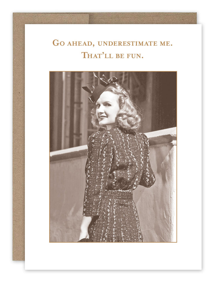 Shannon Martin Design birthday card with vintage woman photo and humorous text