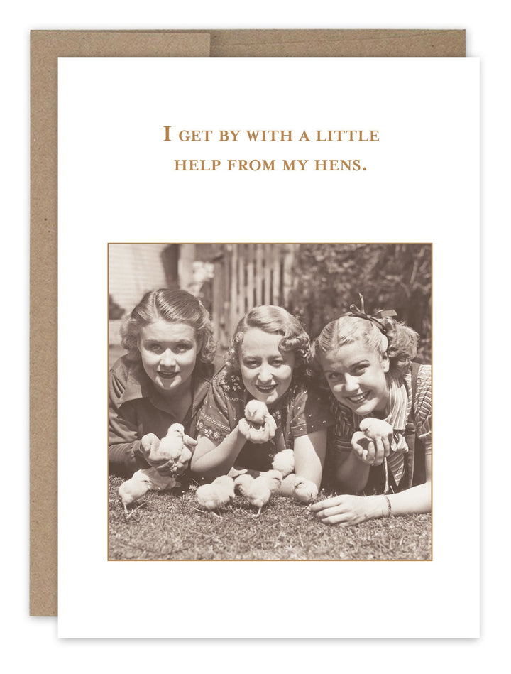 Shannon Martin Design greeting card featuring vintage photo of women with baby chicks