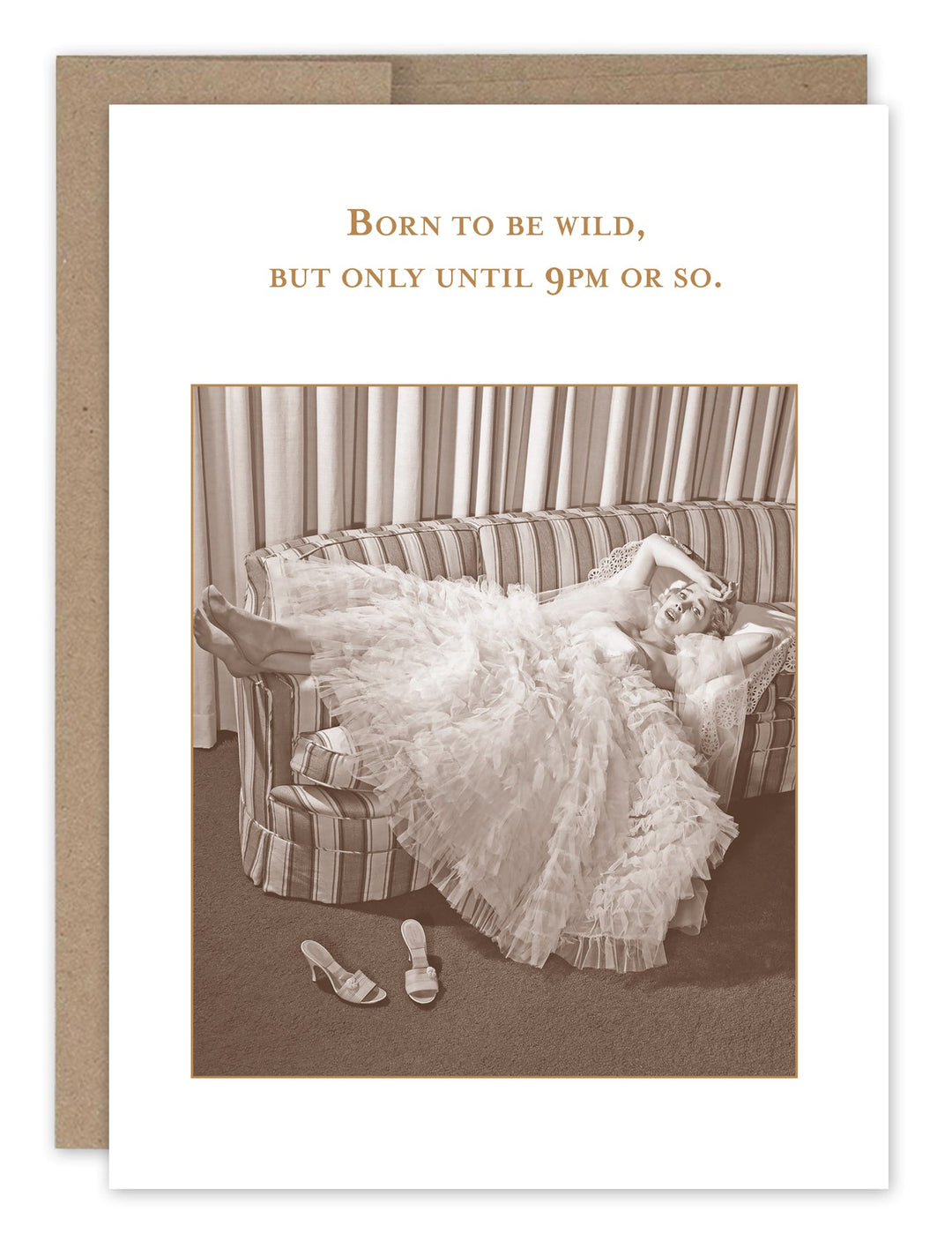 Shannon Martin Design greeting card with vintage woman photo and humorous birthday text