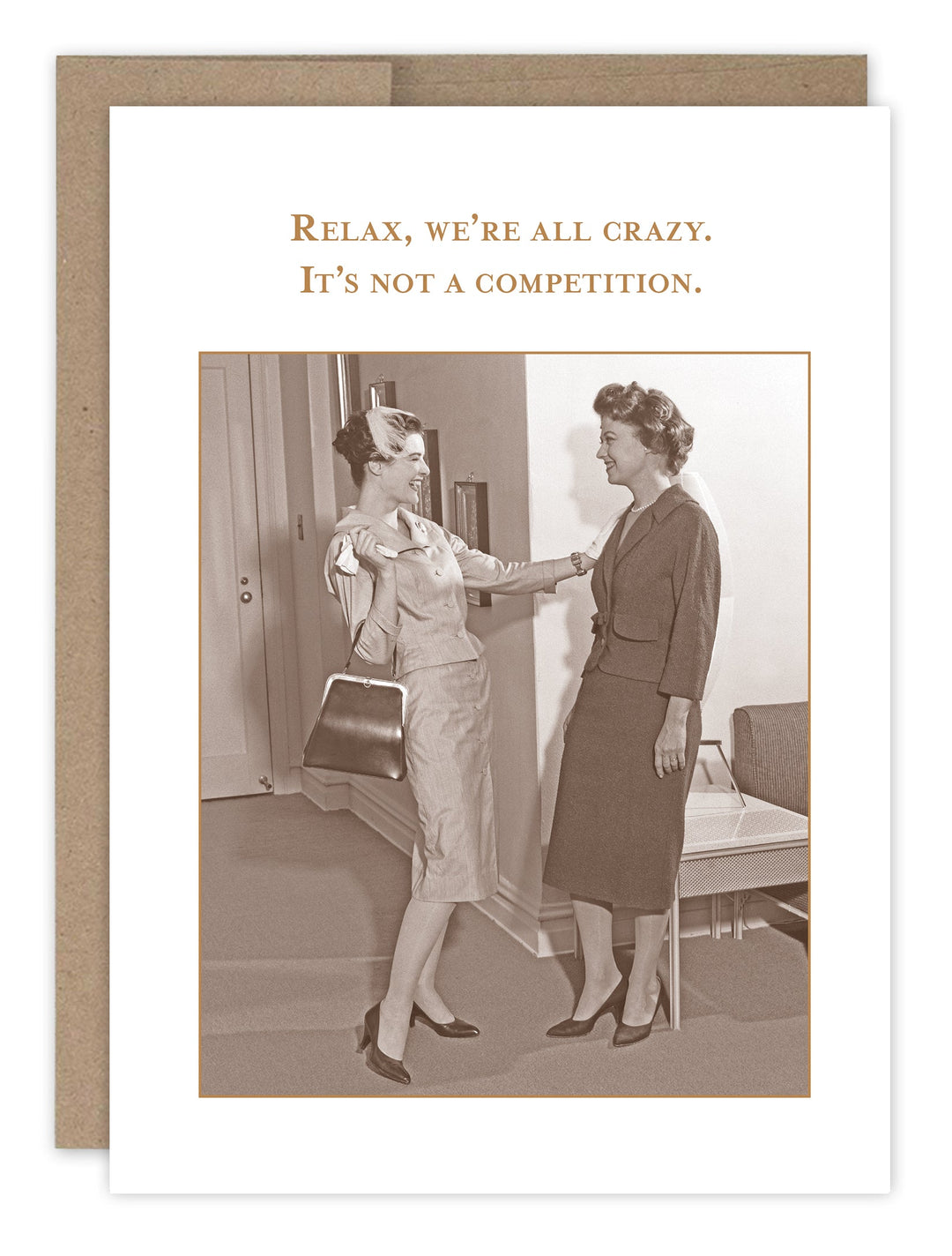 Shannon Martin Design birthday card with vintage photo and humorous text about being crazy