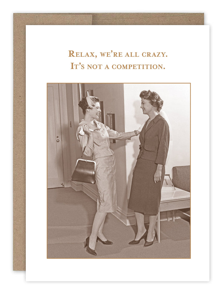 Shannon Martin Design birthday card with vintage photo and humorous text about being crazy
