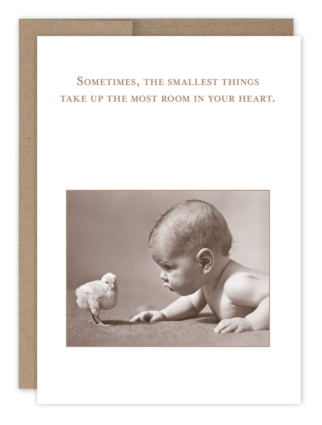 Shannon Martin Design new baby card featuring infant and chick with heartfelt quote