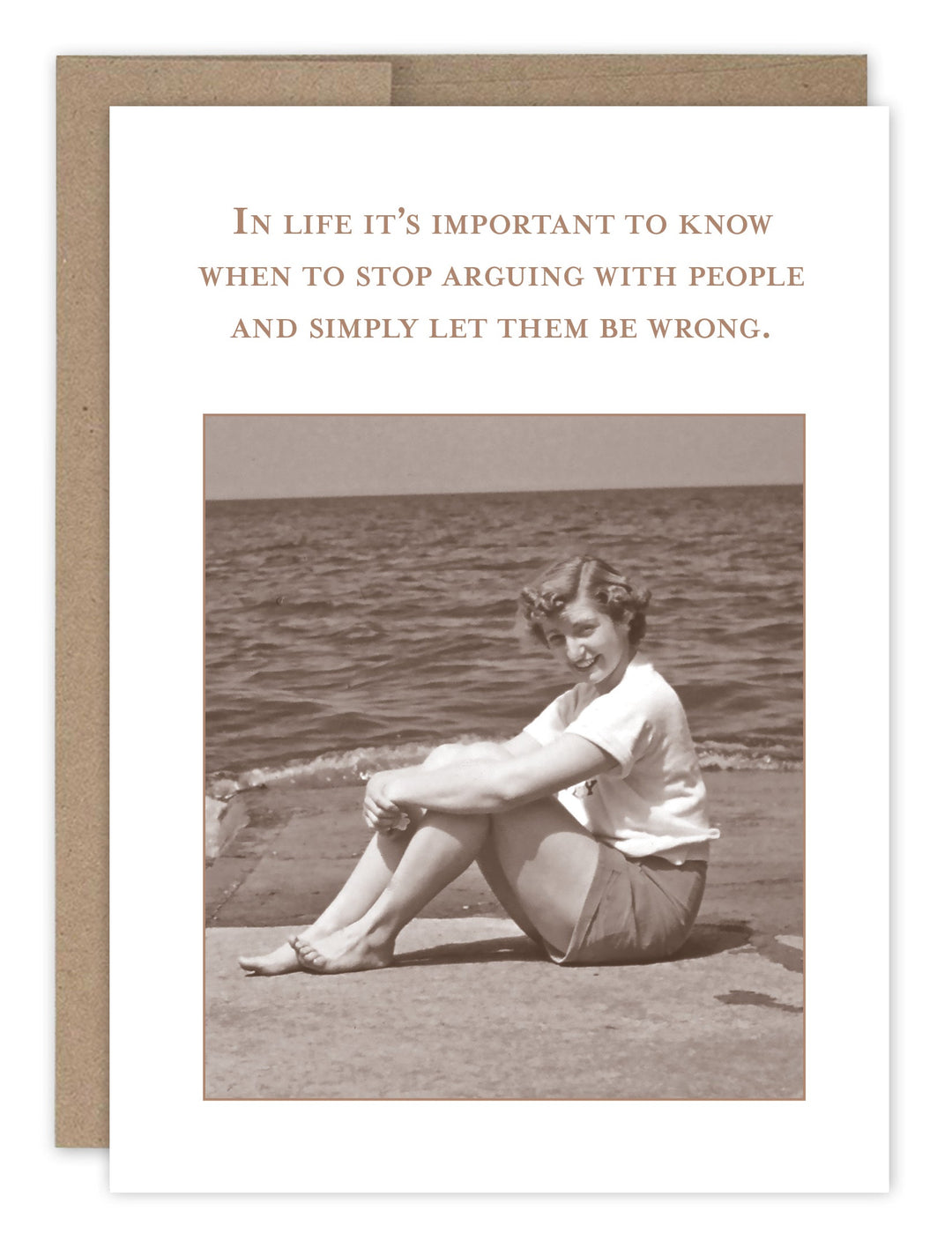 Shannon Martin Design greeting card with vintage photo and humorous text about letting people be wrong